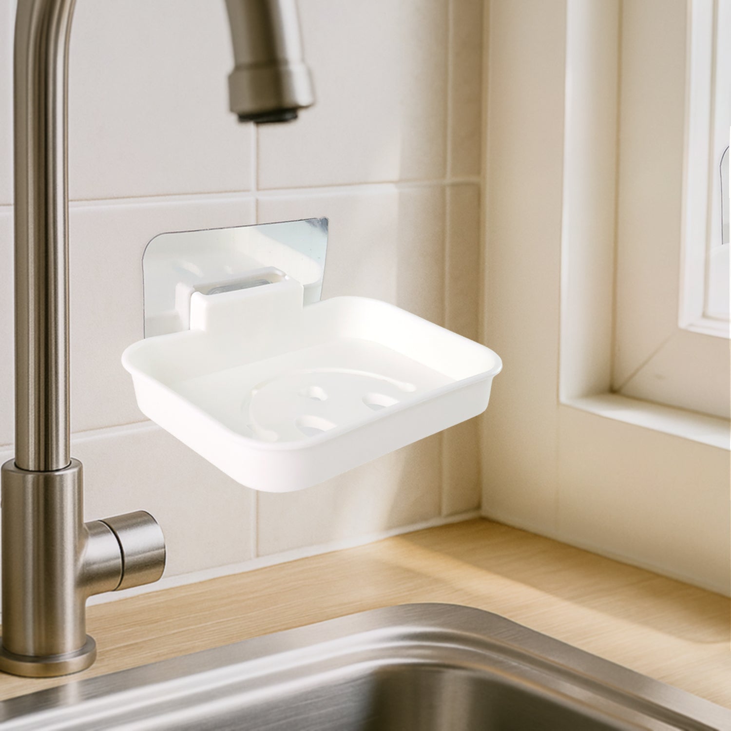 Self Adhesive Wall Mounted Soap Dish Holder (1 Pc) Self Adhesive Wall Mounted Soap Dish Holder (1 Pc)